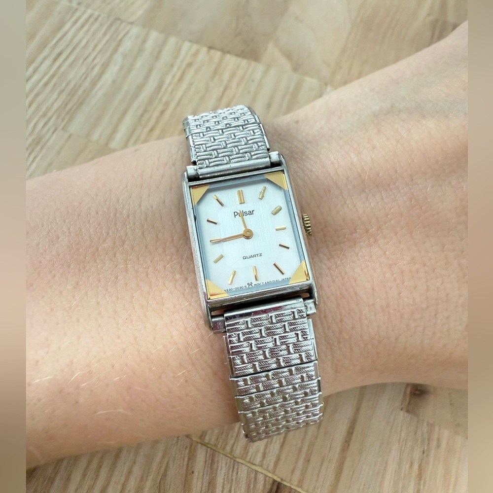 Vintage Pulsar Rectangular Silver Tone Expansion … - image 4